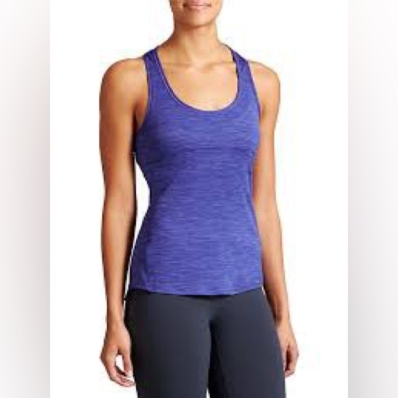 Athleta Tops - Athleta Chi Racerback Tank Shadow Stripe Blue Small